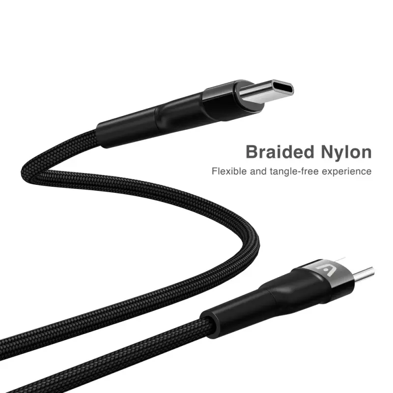 CABLE TRENZADO DE NAILON DURA SPEED DE 100W TIPO C EN AMBOS LADOS DE 3M ARGCB0050BK